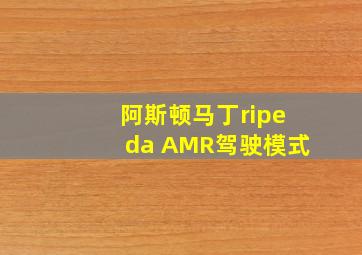 阿斯顿马丁ripeda AMR驾驶模式